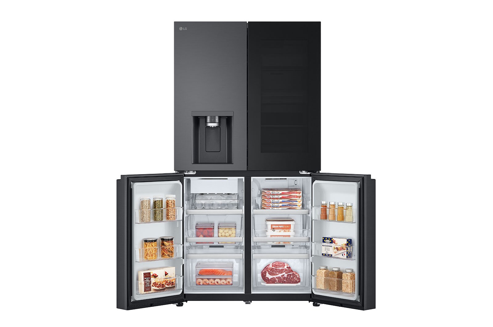 LG 638L Amerikaanse koelkast Zwart | InstaView™ | DoorCooling+™ | Craft Ice™, GMG960EVEE