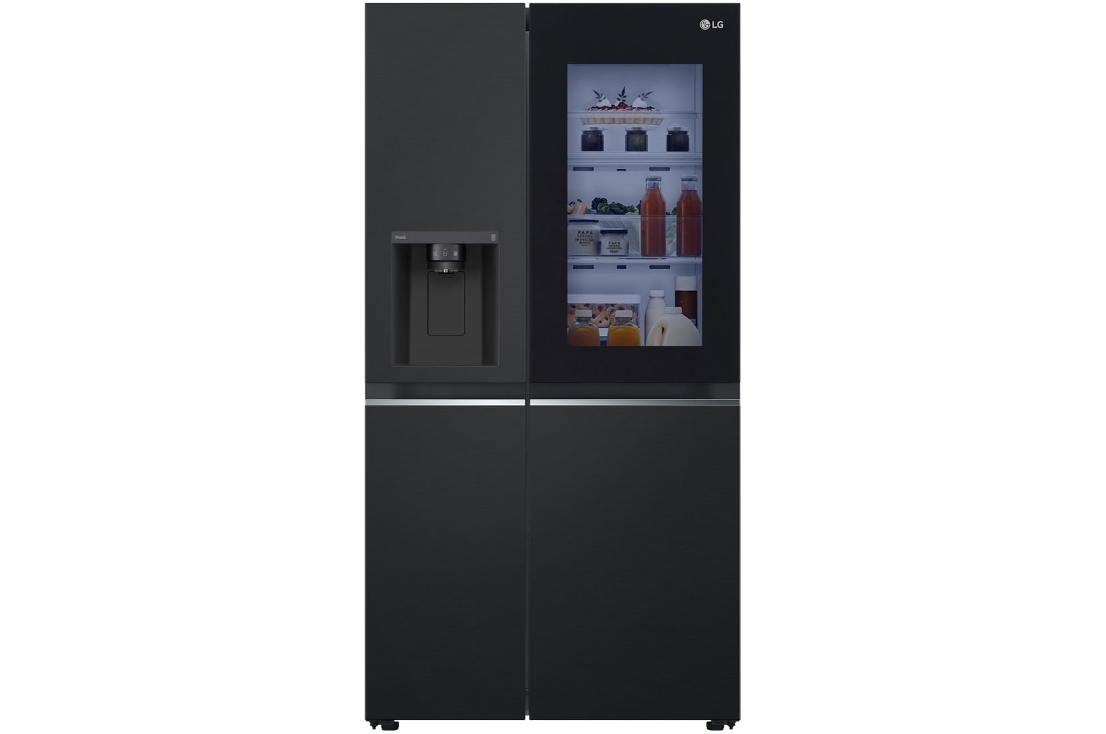 Voorkant van 628L Amerikaanse koelkast Zwart | InstaView™ | ThinQ™ | DoorCooling+™ - GSGV80EPLD