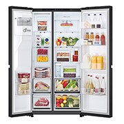 LG 641L Amerikaanse koelkast Zwart | ThinQ™ | Uvnano™ | FRESH Converter™, GSLC41EPPE