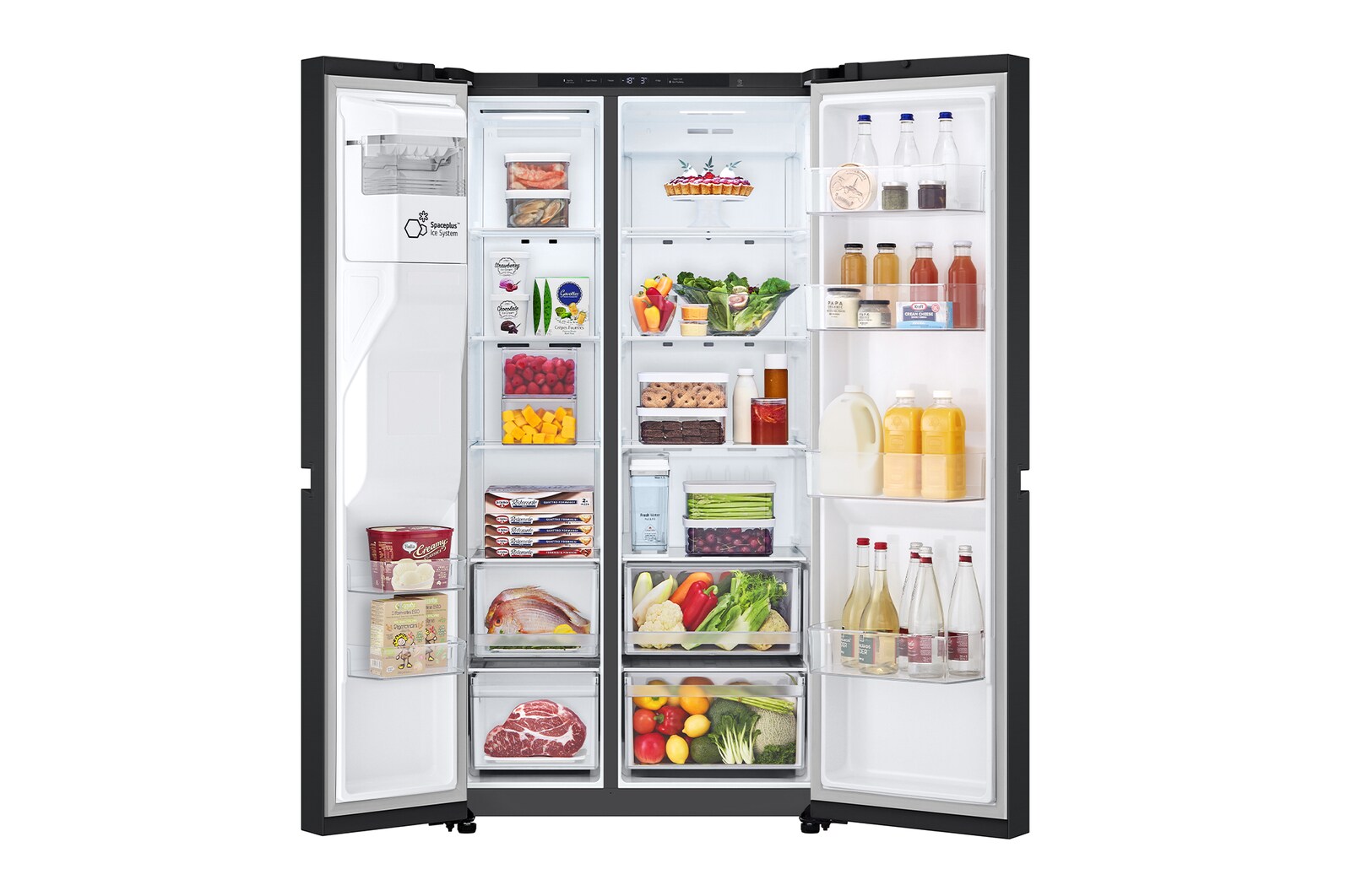 LG 641L Amerikaanse koelkast Zwart | ThinQ™ | Uvnano™ | FRESH Converter™, GSLC41EPPE
