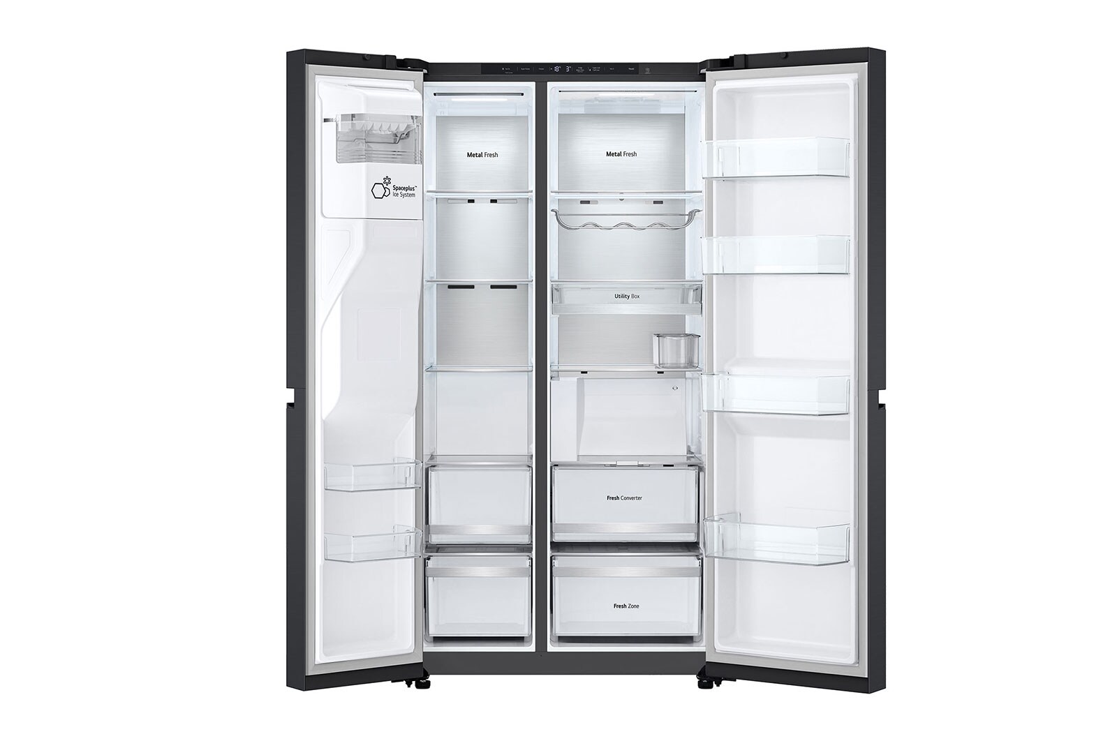 LG 628L Amerikaanse koelkast Zwart | ThinQ™ | Uvnano™ | FRESH Converter™, GSLE91EVAC