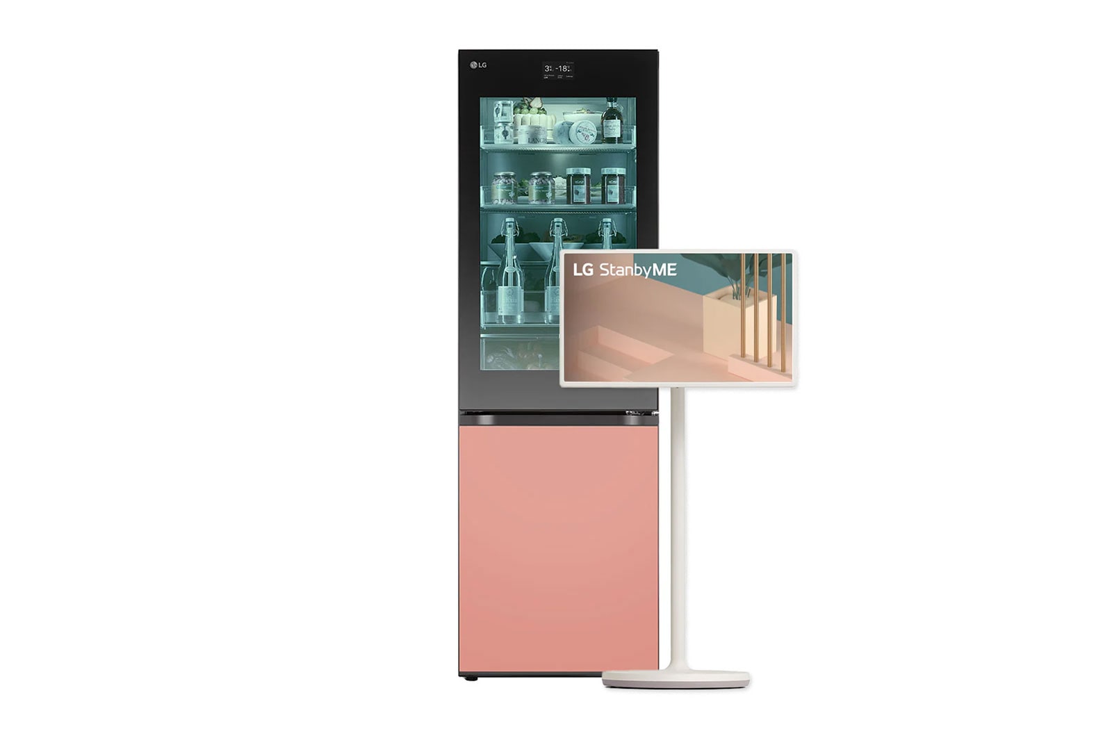 LG InstaView™ met MoodUP™ koel-vries combinatie & StanbyME Rollable Smart TV, STANBYME.MOODUP