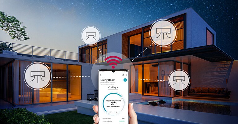 Bedien de airconditioners in het hele huis met een smartphone