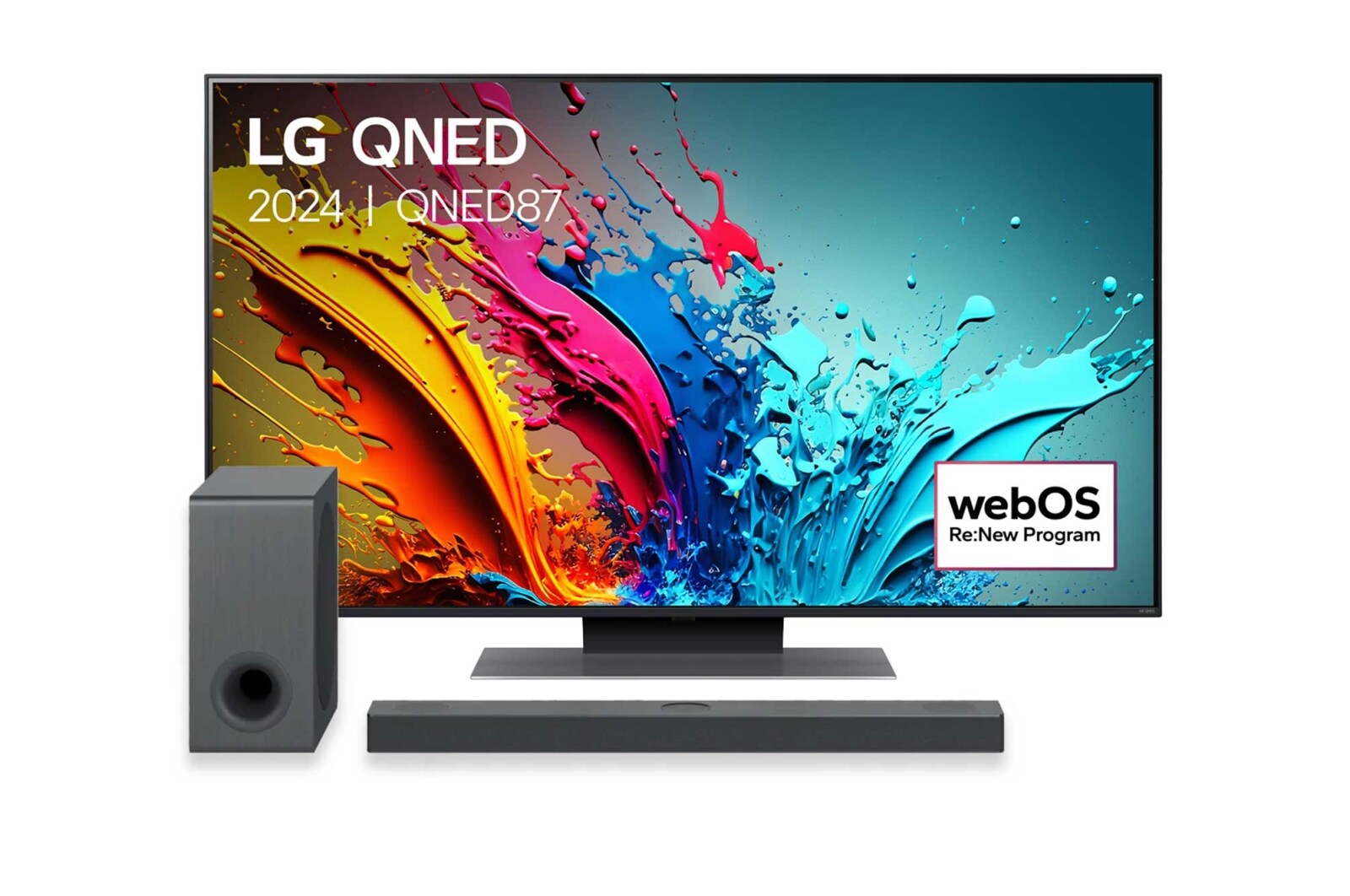 LG 55 Inch LG QNED QNED87 4K Smart TV & DS80QY 3.1.3 Channel soundbar, 55QNED87T6B.DS80QY