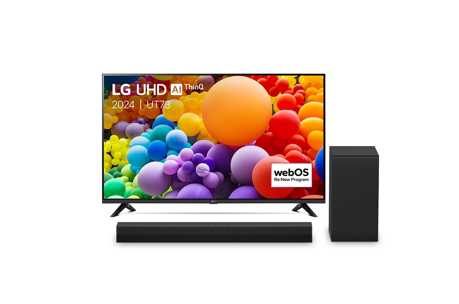 LG 55 Inch LG UHD UT73 4K Smart TV & DS40T 2.1 channel soundbar, 55UT73006LA.DS40T