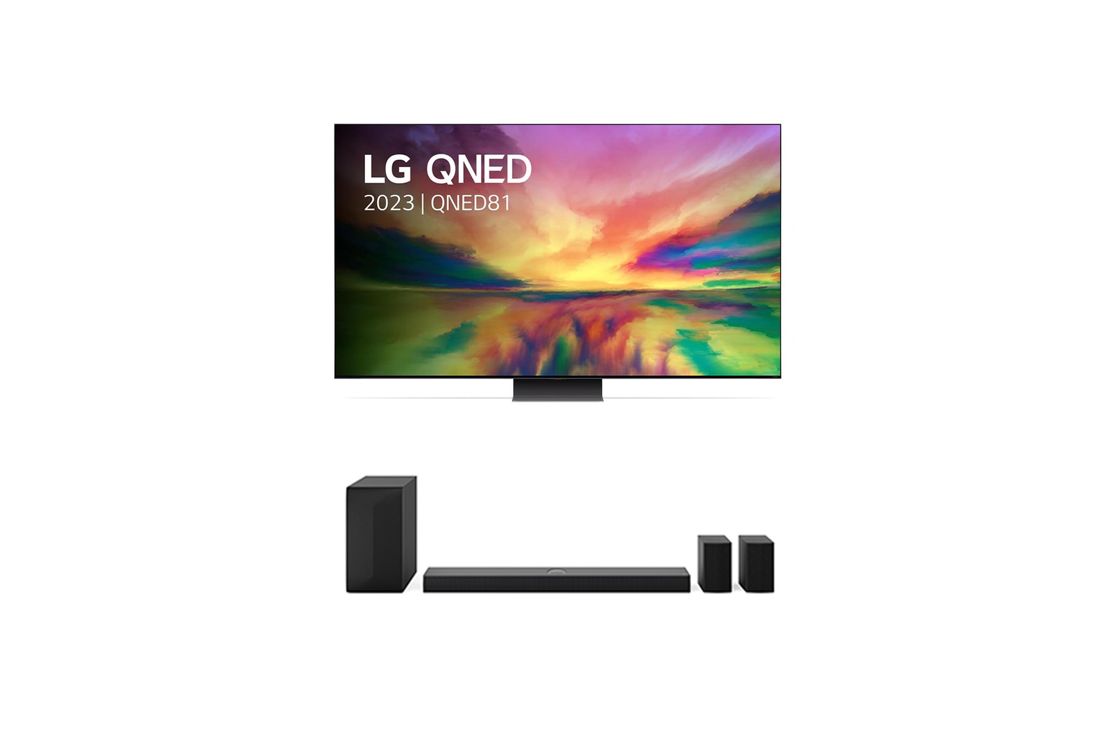 Vooraanzicht van LG QNED 86&#34; intense kleuren in 4K SMART TV &amp;DS70TR 5.1.1 kanaal  86QNED816RE.DS70TR