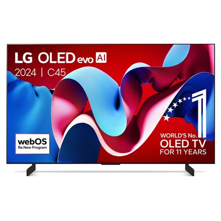 LG OLED evo C4 AI 4K Smart TV 2024, 42 inch OLED42C45LA met Aplha 9 AI-processor 4K Gen11 en WebOS