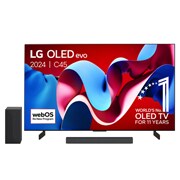 LG OLED evo C4 AI 4K Smart TV 2024, 42 inch OLED42C45LA gebundeld met DS60Q 2.1-kanaals Soundbar