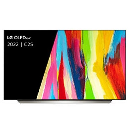 Vooraanzicht met LG OLED evo Gallery Edition op het scherm