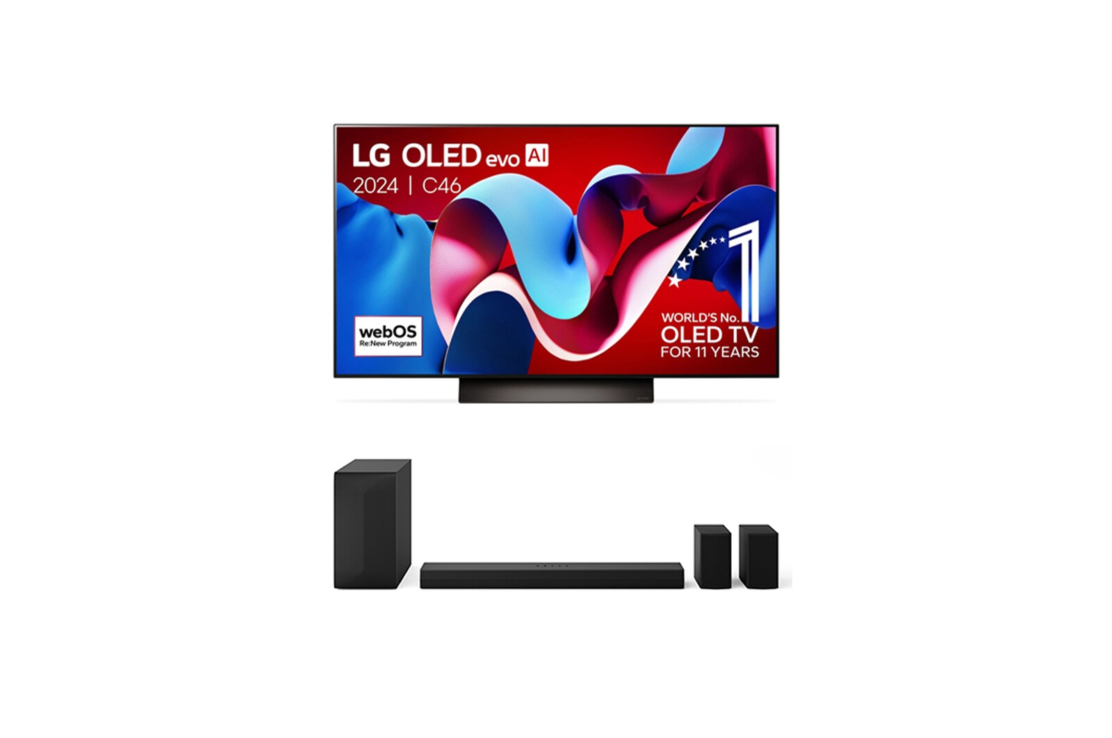 LG 48 Inch LG OLED evo AI C4 4K Smart TV 2024, OLED48C46LA