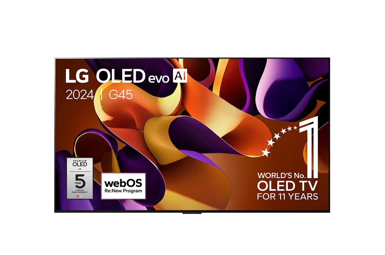 LG 65 Inch LG OLED evo AI G4 4K Smart TV 2024, OLED65G45LW
