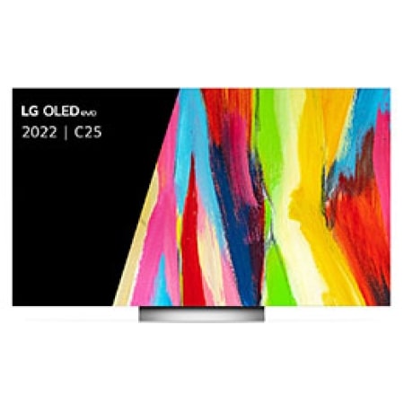 Vooraanzicht met LG OLED evo Gallery Edition op het scherm