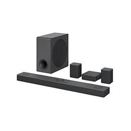 Diagonaal zicht van de LG Soundbar DS95QR.