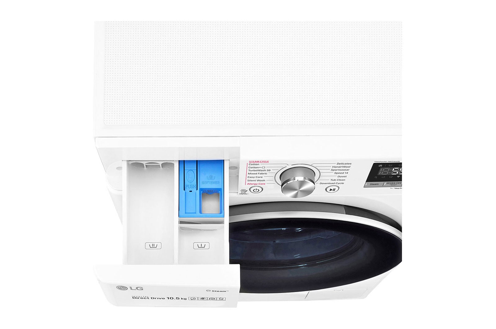 LG TurboWash™ 39 - Perfect schoon in 39 minuten | Slimme AI DD™ motor herkent je kleding | A | 10.5 kg | Minder strijken door stoom, F6WV910P2E
