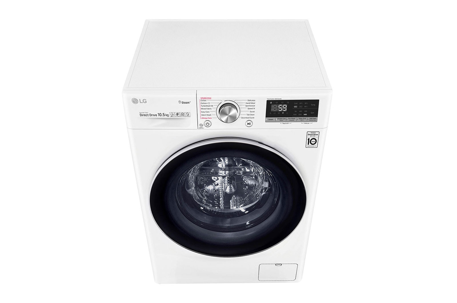 LG TurboWash™ 39 - Perfect schoon in 39 minuten | Slimme AI DD™ motor herkent je kleding | A | 10.5 kg | Minder strijken door stoom, F6WV910P2E