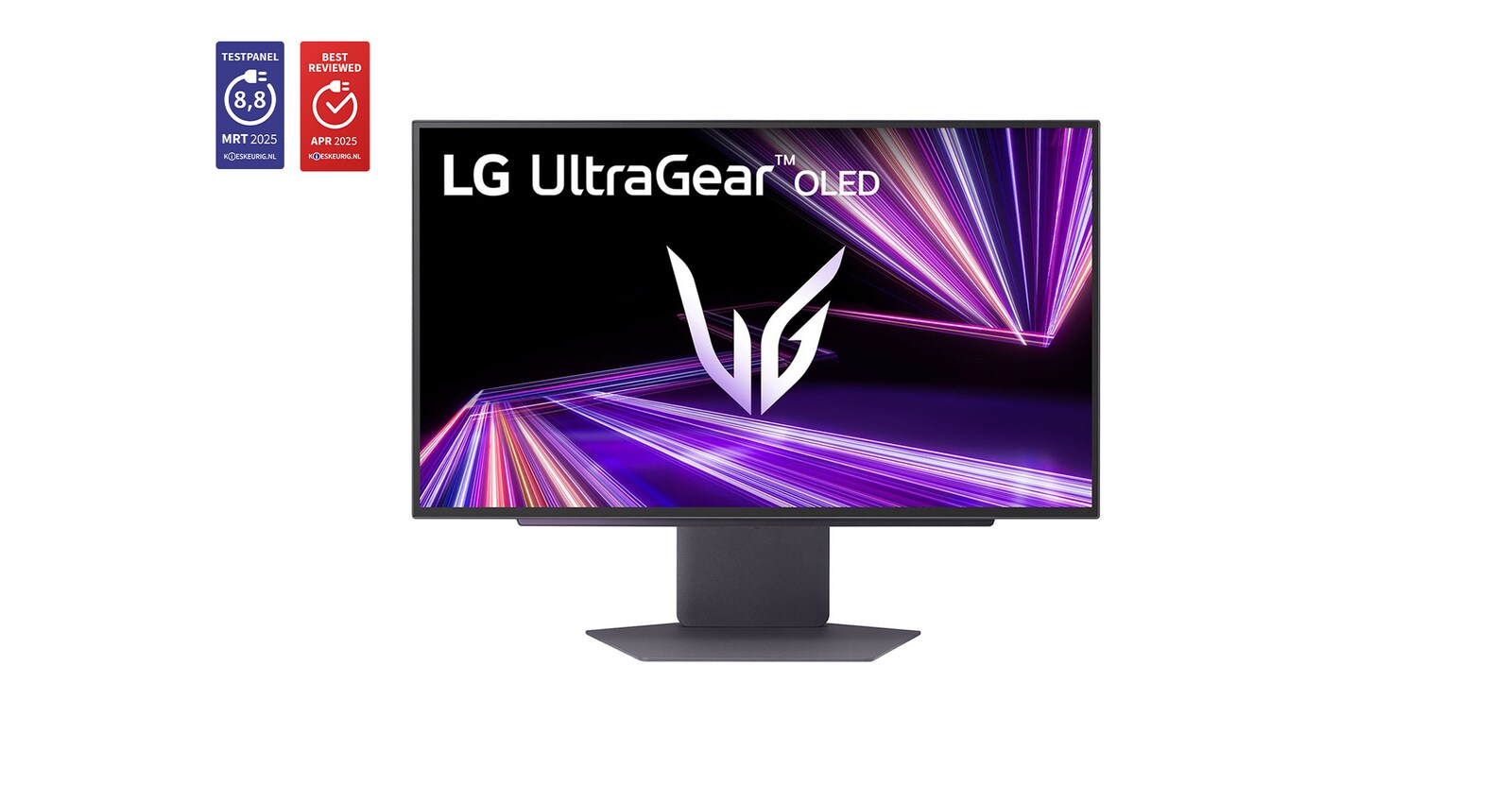 Vooraanzicht van LG UltraGear™ 27-inch OLED 480Hz QHD Gaming Monitor | 0.03ms (GtG), DP 2.1, DisplayHDR True Black 400  27GX790A-B