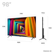 Slightly-angled left-facing side view of LG UHD TV, UT90