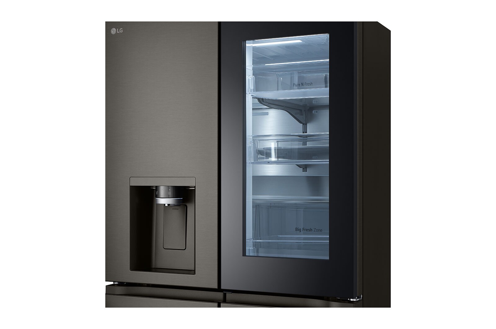 LG 642L French Door Fridge, with InstaView Door-In-Door®, in Black Stainless Finish, GF-V700BSLC