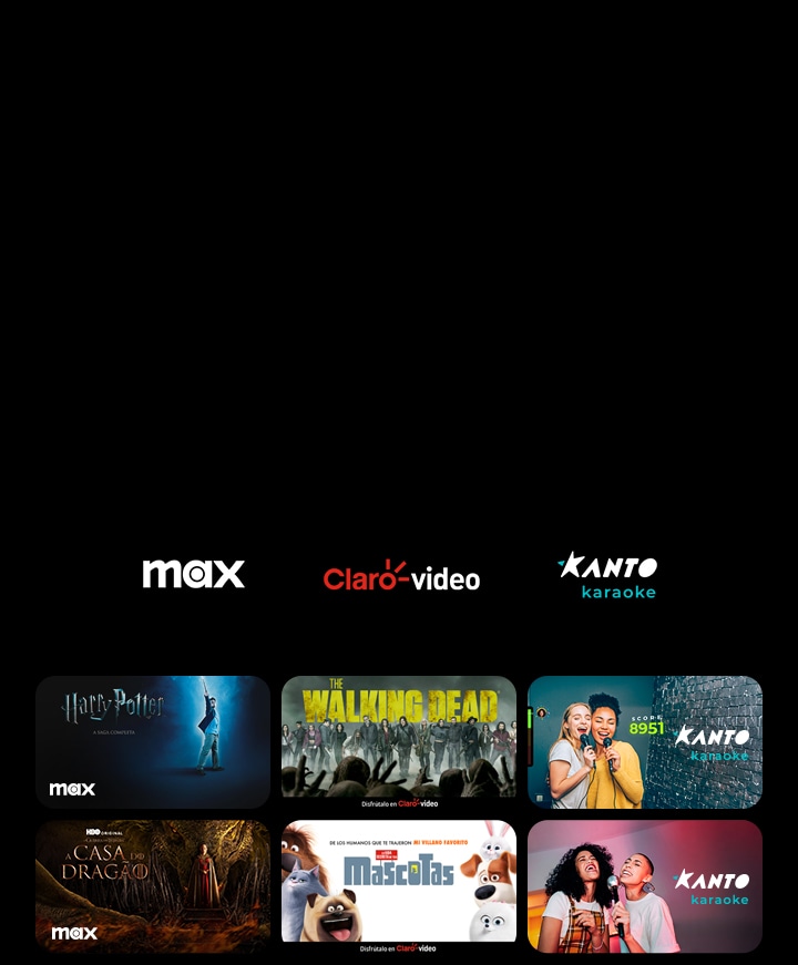 Los logos de Paramount+, Rakuten TV, ROXi y Now aparecen en una fila. Debajo de ellos, hay carteles de series de TV y películas exclusivas.