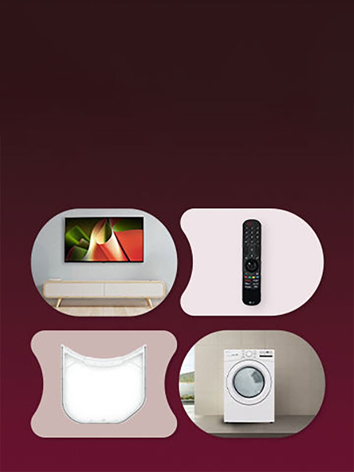 Esta es una imagen de los productos LG y sus accesorios originales.