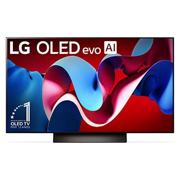 Vista lateral ligeramente inclinada hacia la derecha con la barra de sonido debajo y un altavoz adicional al costado