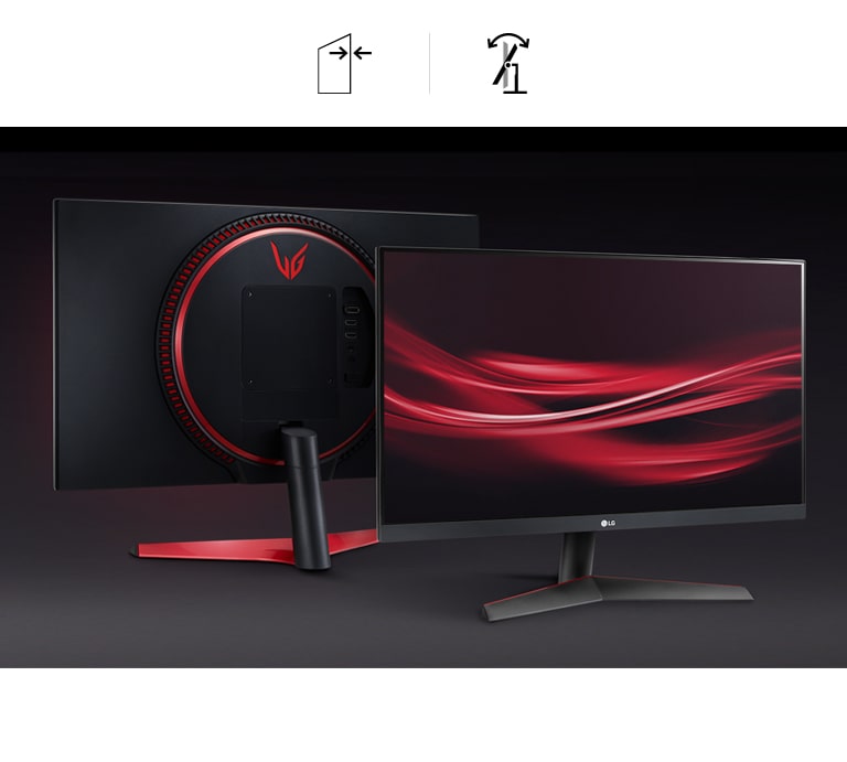 Monitor de diseño elegante y prácticamente sin bordes con soporte de inclinación ajustable