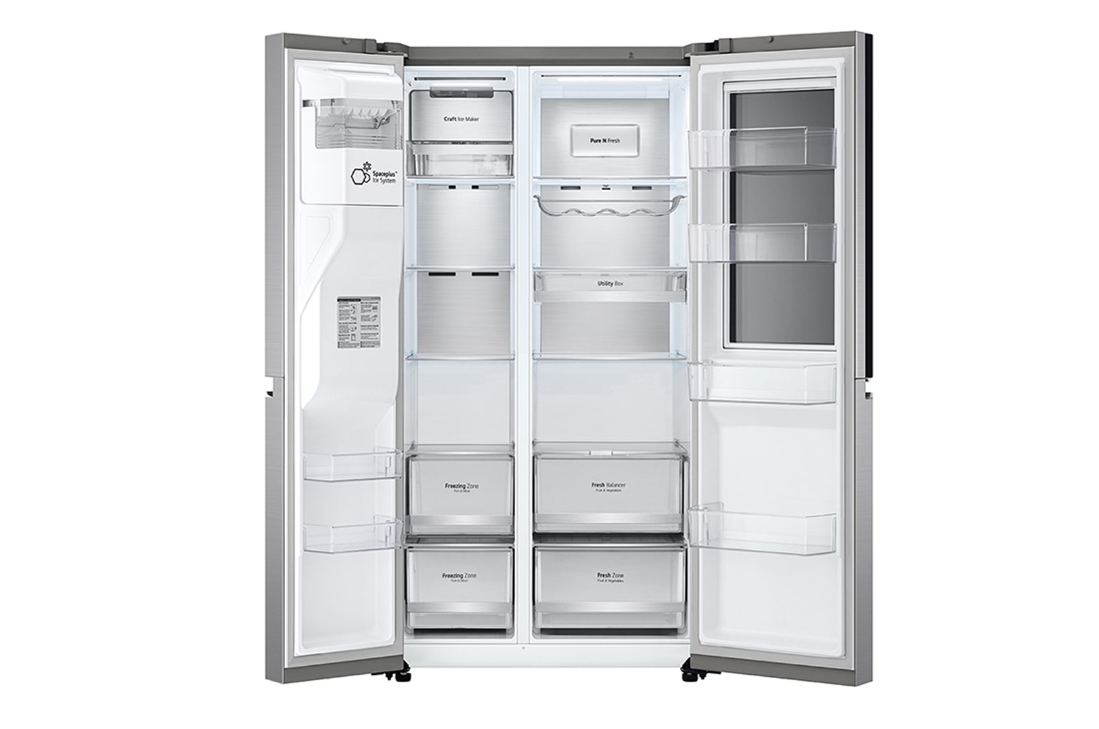 LG Refrigeradora Side by Side 22.4pᶟ (NET) / 23.8pᶟ (Gross) Door-in-Door™ LINEARCooling™ Craft Ice™ InstaView® ThinQ™ Metal, VS25XHWC