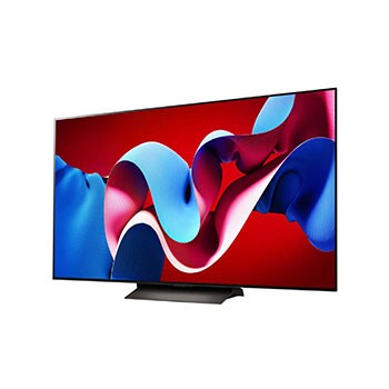 Vista lateral ligeramente inclinada hacia la derecha con la barra de sonido debajo y un altavoz adicional al costado