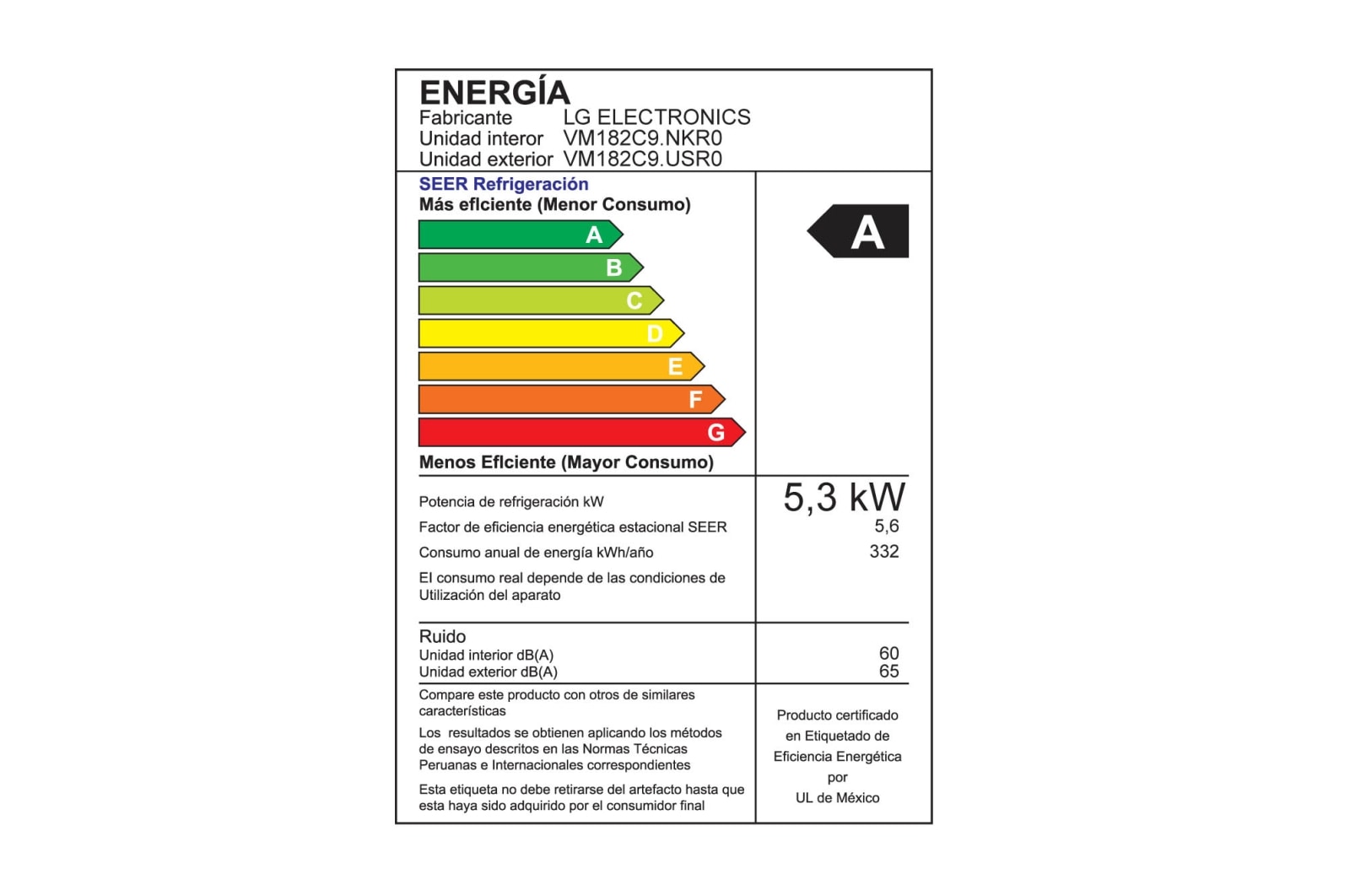 LG DUALCOOL, Aire Acondicionado Inverter 18000 BTU, Función solo frío , VM182C9