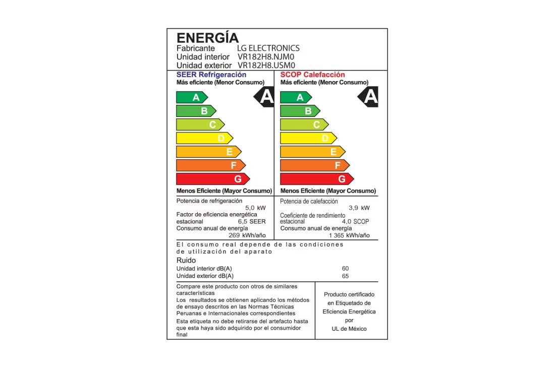 LG ARTCOOL, Aire Acondicionado Inverter 18000 BTU. Frío/Calor, VR182H9