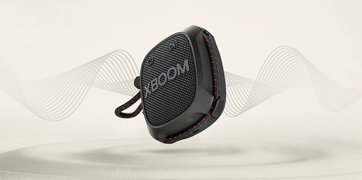 Soundwaves muestra el algoritmo de mejora de sonidos graves de LG XBOOM Go XG2T.