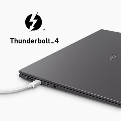 Muestra el cable conectado al puerto Thunderbolt™ 4