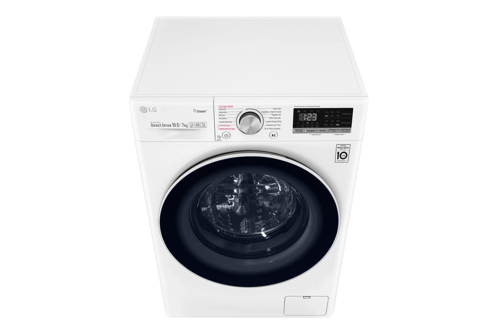 LG Lavaseca de 10.5 kg de Lavado y 07 kg de Secado, carga frontal con AI DD, Steam y conectividad Wi-Fi, WD10WVC4S6