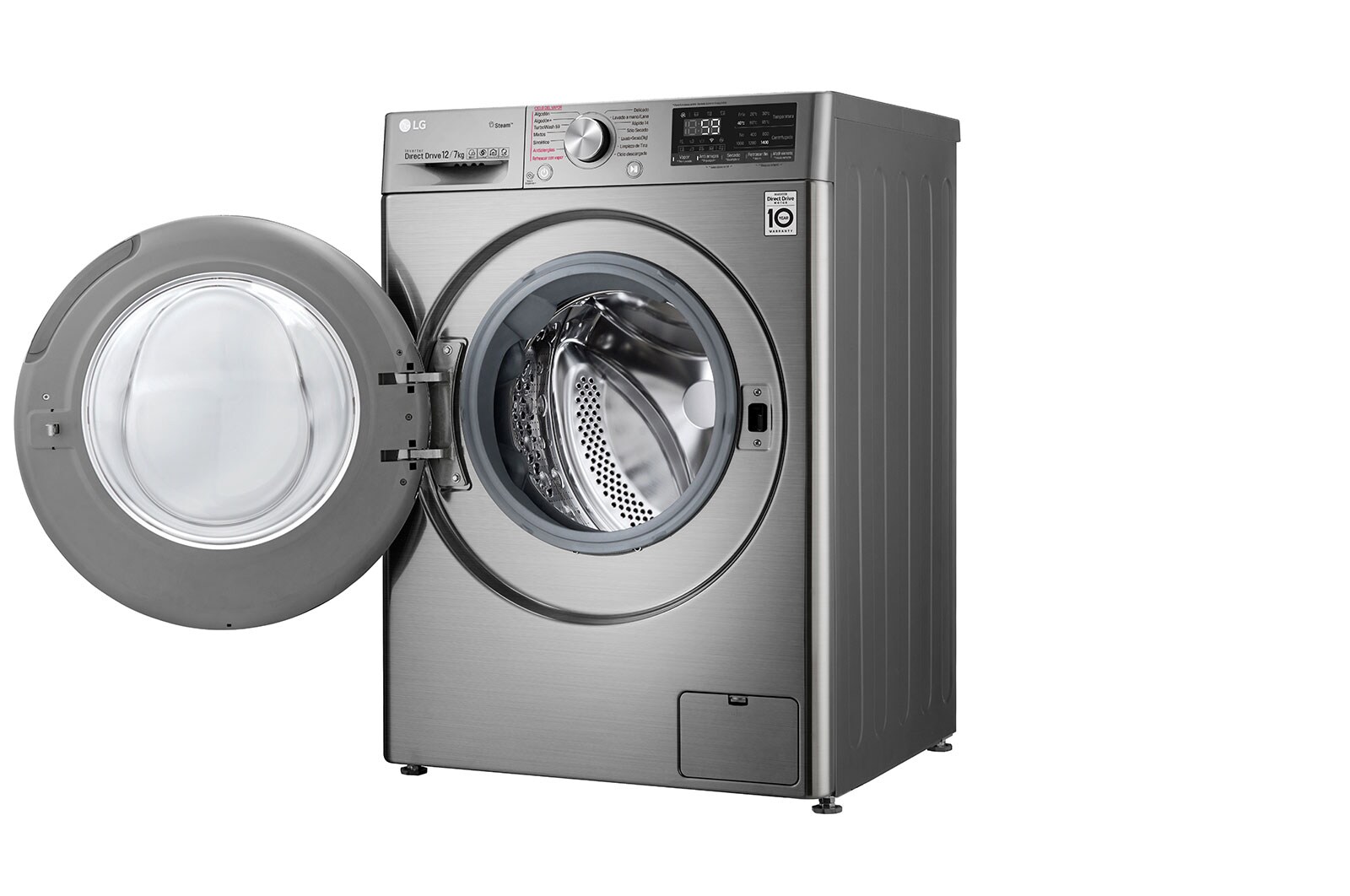 LG Lavaseca de 12 kg de Lavado y 07 kg de Secado, carga frontal con AI DD, Steam+ y conectividad Wi-Fi, WD12VVC3S6C