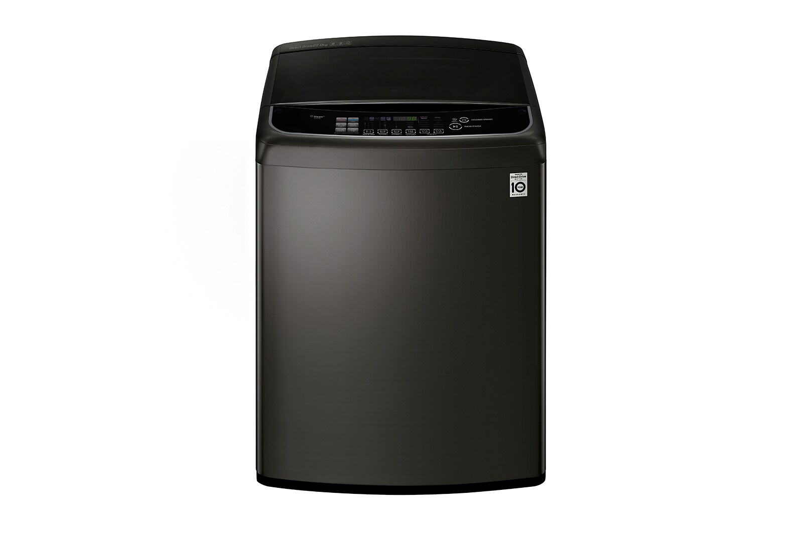 Vista frontal de Lavadora de 22 kg con TurboWash 3D y ThinQ, negro acero WT22BSS6H