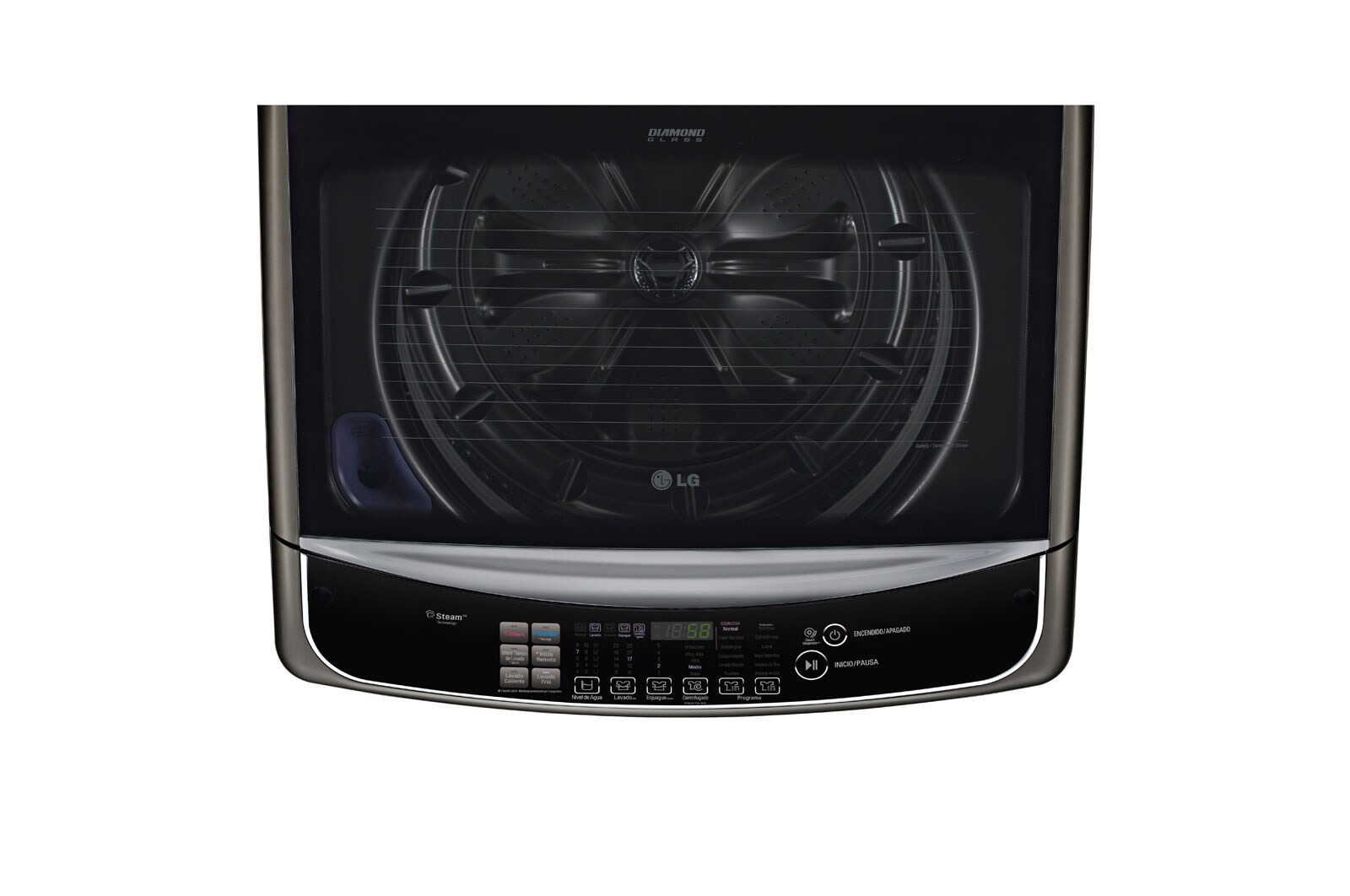 LG Lavadora de 22 kg con TurboWash 3D y ThinQ, negro acero, WT22BSS6H
