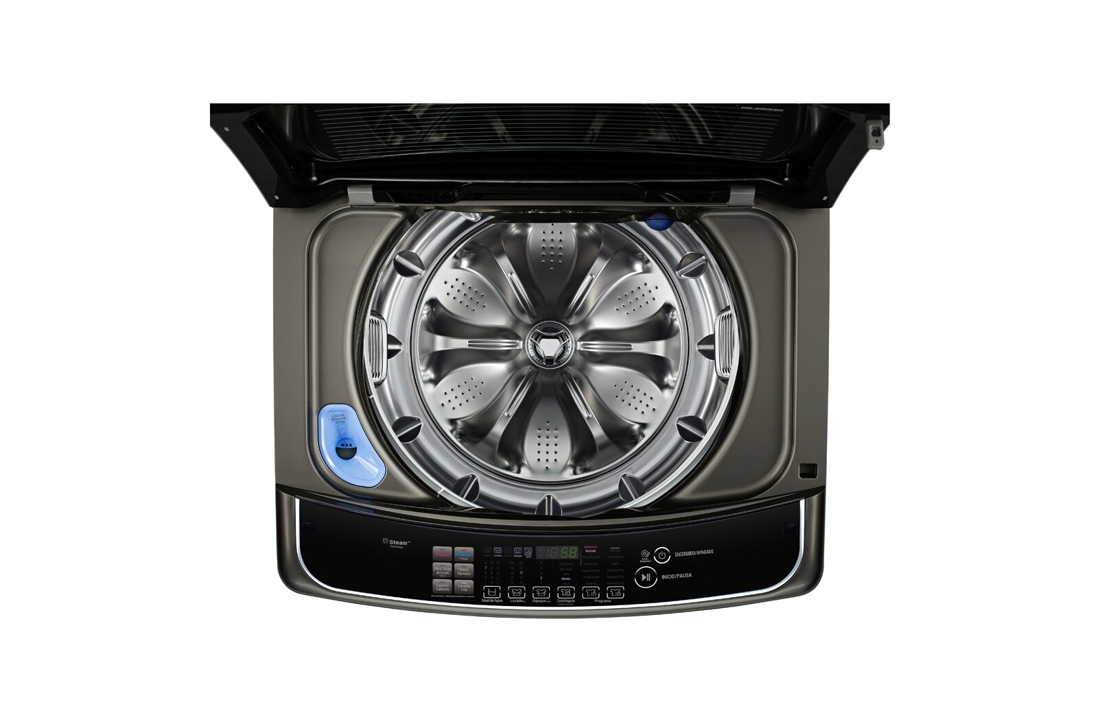 LG Lavadora de 22 kg con TurboWash 3D y ThinQ, negro acero, WT22BSS6H