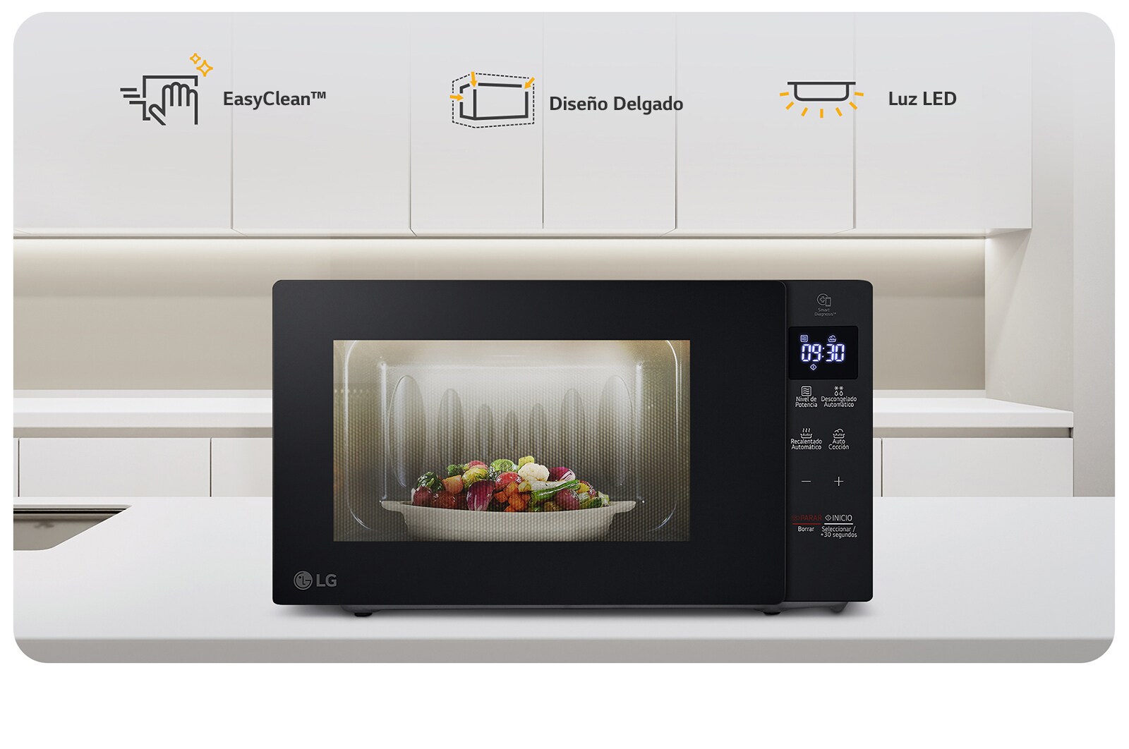 LG Microondas NeoChef™ 20 L EasyClean™, Negro, MS2032GAS