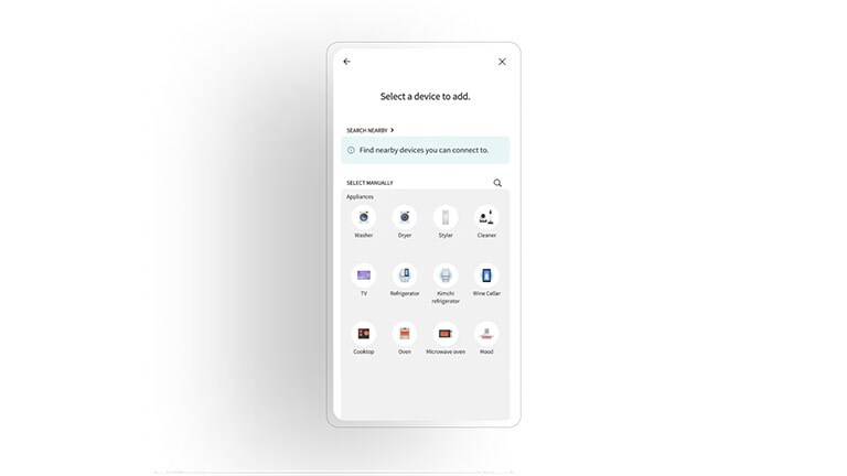 La imagen muestra la pantalla de la aplicación LG ThinQ