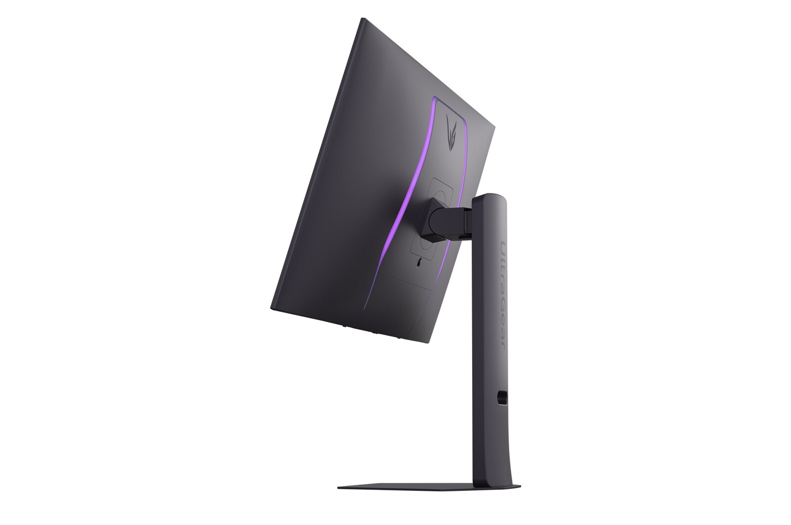side view of a tilted monitor