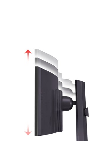 El monitor es regulable en altura.