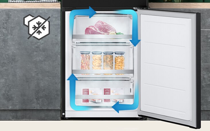 Congelador No Frost con enfriamiento uniforme para mantener los alimentos más frescos