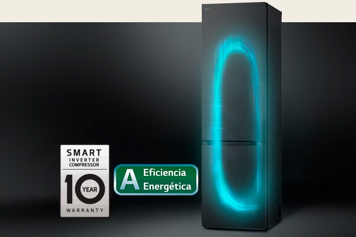 Refrigerador eficiente con Smart Inverter Compressor™, garantizado por 10 años.	