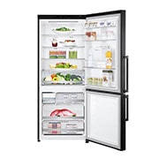 LG Refrigeradora Bottom Freezer 403L, con Múltiple Flujo de aire y estante plegable, negro mate, LB41WGT