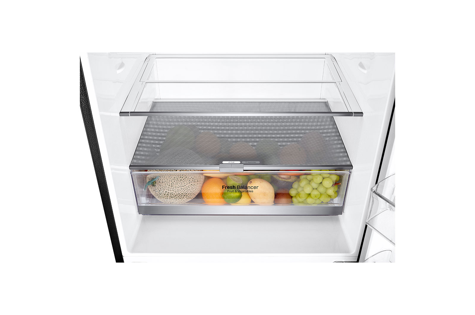 LG Refrigeradora Bottom Freezer 403L, con Múltiple Flujo de aire y estante plegable, negro mate, LB41WGT