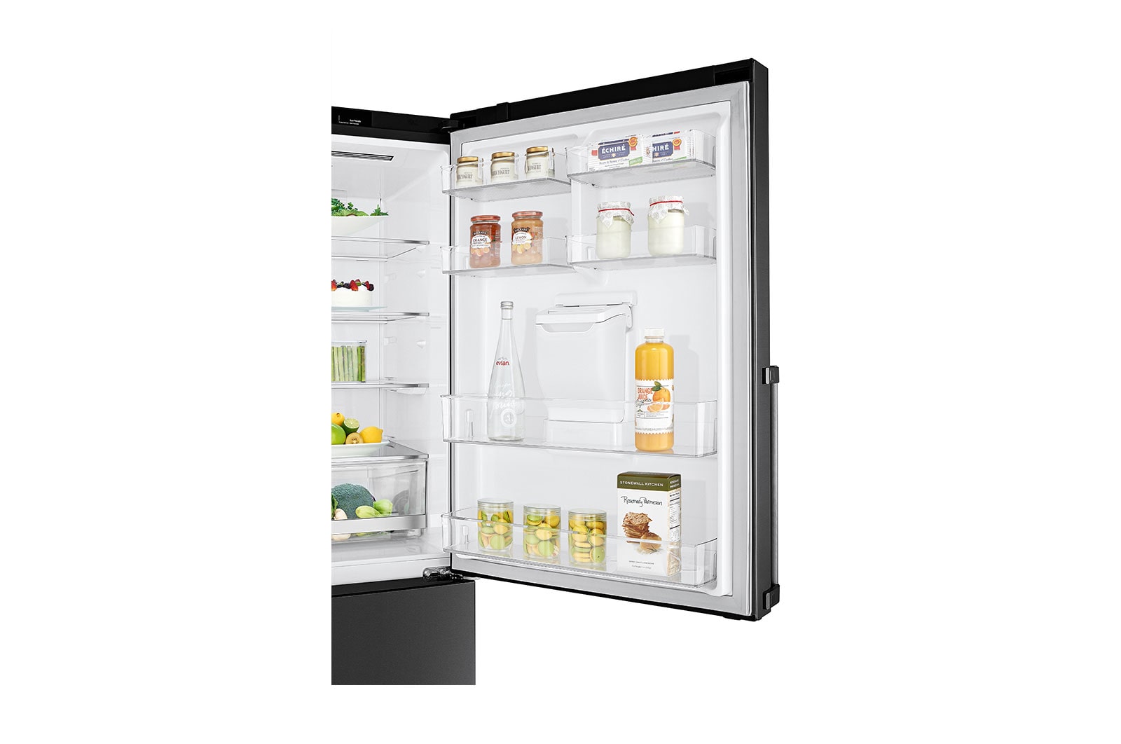 LG Refrigeradora Bottom Freezer 403L, con Múltiple Flujo de aire y estante plegable, negro mate, LB41WGT