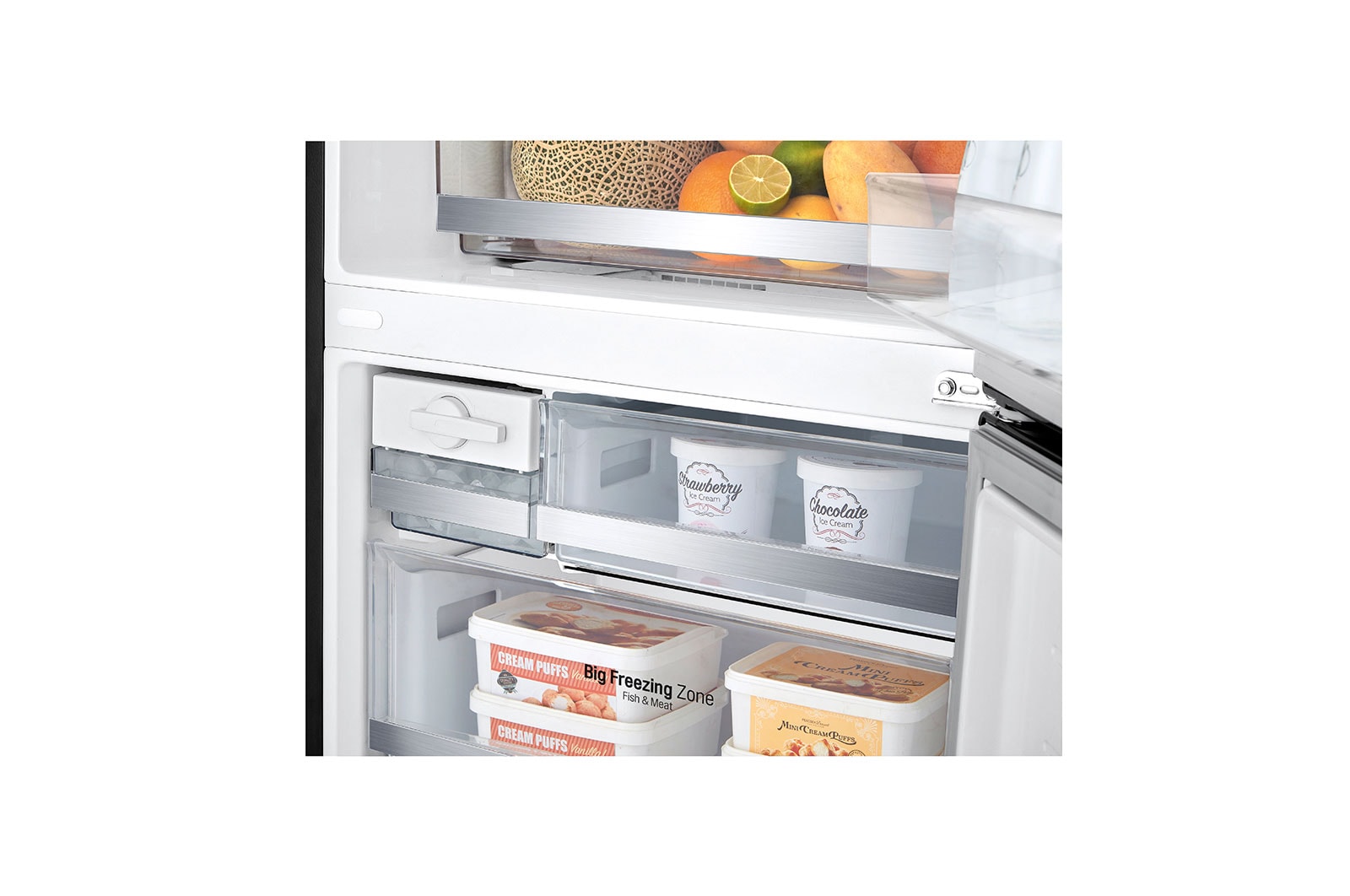 LG Refrigeradora Bottom Freezer 403L, con Múltiple Flujo de aire y estante plegable, negro mate, LB41WGT
