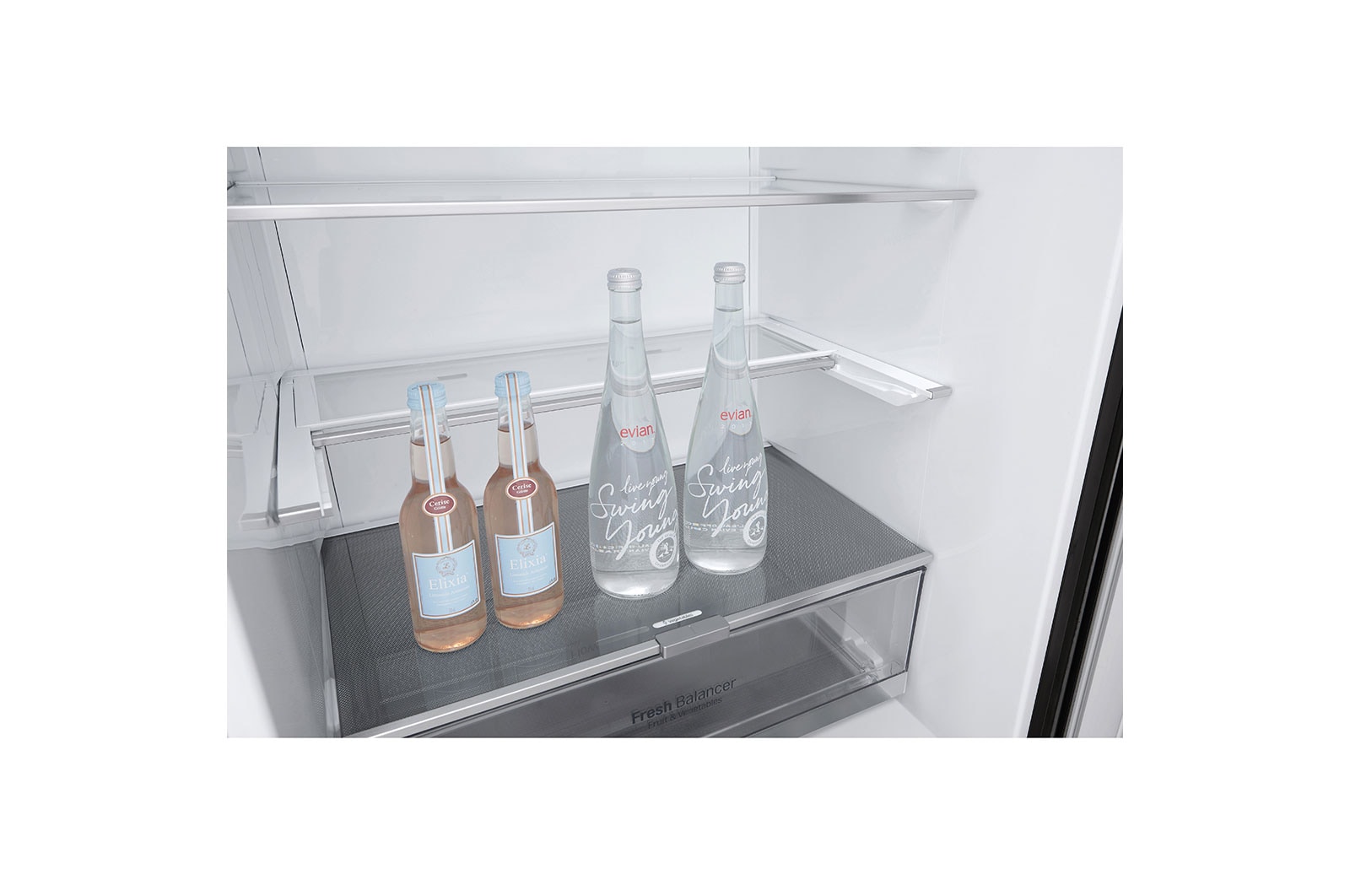LG Refrigeradora Bottom Freezer 403L, con Múltiple Flujo de aire y estante plegable, negro mate, LB41WGT