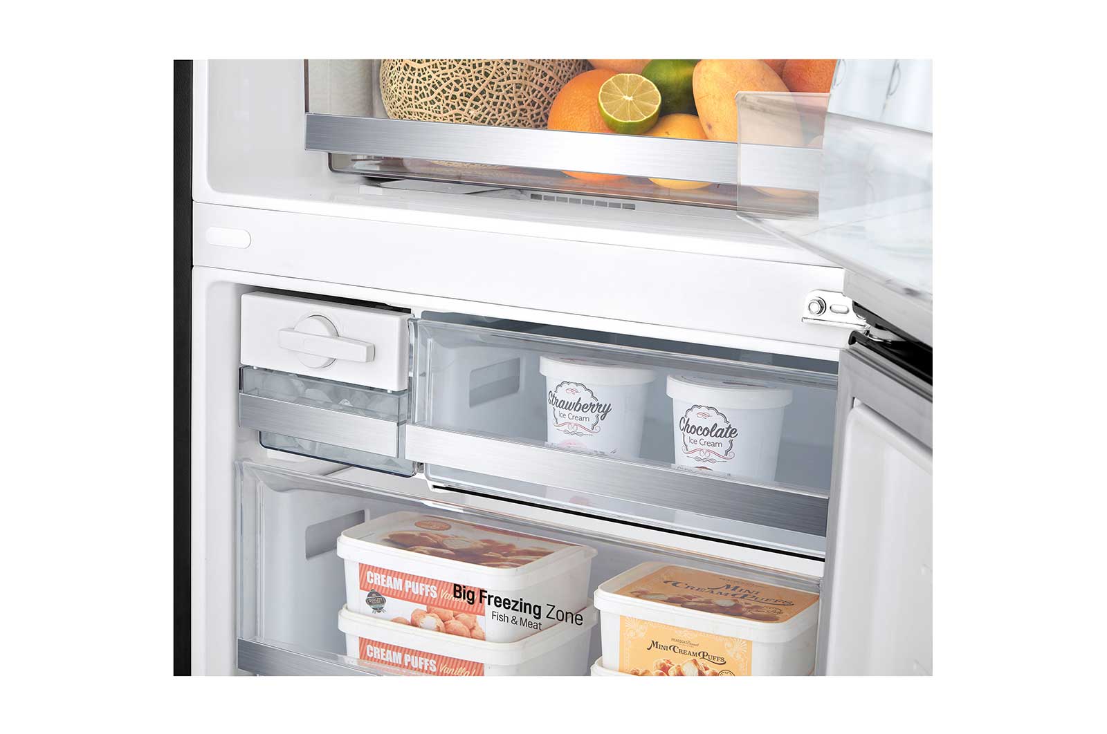 LG Refrigeradora Bottom Freezer 446L con DoorCooling y conectividad Wi-Fi, negro mate, LB46TGT