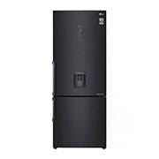 Vista frontal de Refrigeradora Bottom Freezer 446L con DoorCooling y conectividad Wi-Fi, negro mate LB46TGT